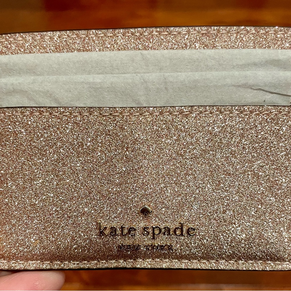 NIB, Kate Spade Rose gold Sparkle Credit Card Holder